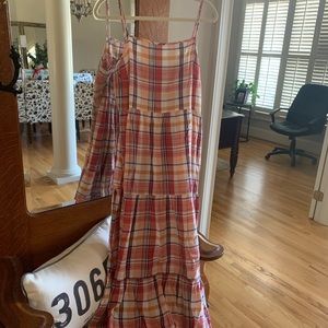 Womens, EUC, plaid maxi dress, size L, Loft brand